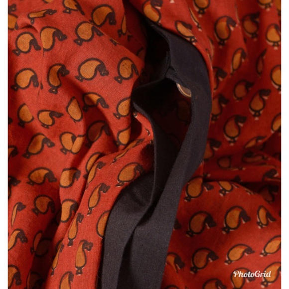 Paisley Cheer Hand Block Print Maroon and Black - Picture 3 of 3